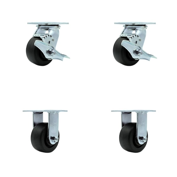 Service Caster Tool Box Caster Wheel Set 4'' Polyolefin Swivel Casters, 4PK TOOL-SCC-30CS420-POB-TLB-2-R-2 - main